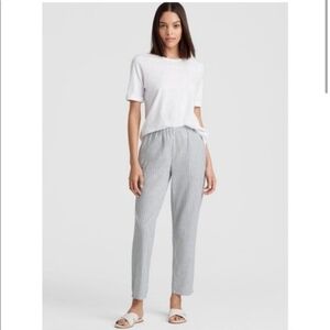 Eileen Fisher striped hemp and organic cotton blend straight leg pants